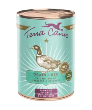Terra Сanis Grain Free Вологий корм для собак Качка з гарбузом, полуницею та квіткою бузини