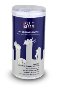 Салфетки влажные Pet Clean PET GROOMING WIPES для груминга домашних животных ежедневная очистка с ароматом японской вишни 