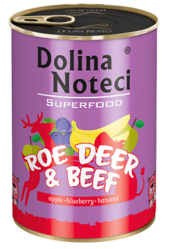Консерва Dolina Noteci Superfood для собак с косулей и говядиной