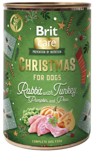 Brit Mono Protein Christmas - консервы Брит Моно Протеин Рождественский ужин с кроликом для собак  