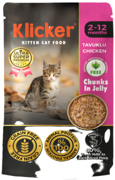 Влажный корм Klicker для котят кусочки курицы в желе