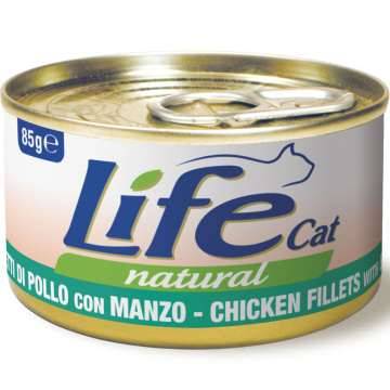 Life Cat Natural Куряче філе з яловичиною